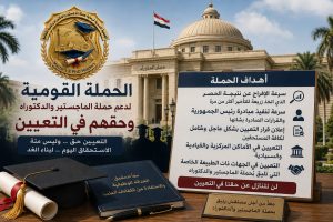 ترقب واسع للاعلان الرسمي عن الحملة القومية لدعم حملة الماجستير والدكتوراه وحقهم في التعيين