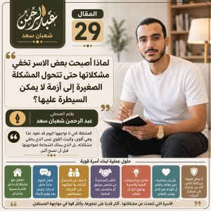 لماذا أصبحت بعض الأسر تخفي مشكلاتها حتى تتحول المشكلة الصغيرة إلى أزمة لا يمكن السيطرة عليها؟